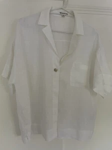 Ladies Whistles White Short Sleeve Shirt Size Large - Picture 1 of 9