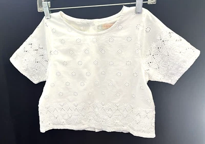 Pink Chicken New York White Eyelet Open Back Blouse - Size Girls 14   New! - Image 1 of 3