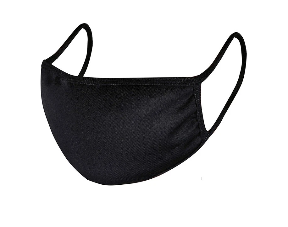 2X Black Organic Cotton Face Mask Reusable Washable Cover Masks Cloth Men Women  - Image 1 of 1