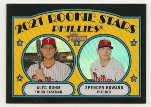 2021 Topps Heritage ALEC BOHM/SPENCER HOWARD Chrome Black Refractor 70/72 RC #11