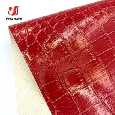 A4 Highlight Crocodile Pattern PU Faux Leather Fabric Vinyl Bag Craft Decor DIY - Image 1 of 4