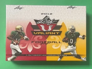 2012 LEAF VALIANT FOOTBALL HOBBY BOX SEALED (4 AUTOS PER BOX) - Picture 1 of 2