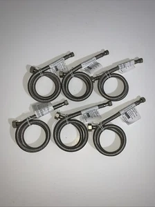 30" Stainless Faucet Supply Line Connector 1/2" Female X 3/8" Compression 6 Pack - Picture 1 of 4