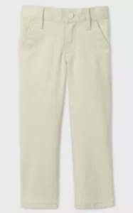 Cat & Jack Toddler Girls Stretch Uniform Skinny Fit Chino Pants Color Oyster 5T - Picture 1 of 2