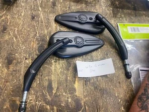 OEM Willie G Skull Teardrop Mirrors Harley Teardrop Skull Black Dyna softail spo - Bild 1 von 6