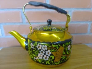 NOS Soviet vintage Teapot 2.5L Petrikovskaya painted USSR 1980's - Bild 1 von 8