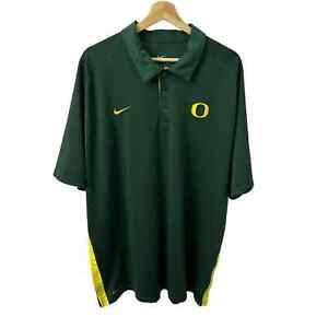 Nike Dri Fit Polo Oregon Ducks Mens 2XL Green Yellow XXL