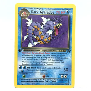 DARK GYARADOS 25/82 Team Rocket 1a Edición Tarjeta Pokémon Error Off Center - Imagen 1 de 12