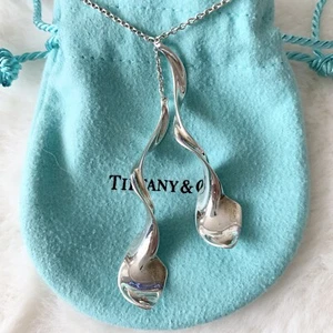 Tiffany & Co. Silver Frank Gehry 2" Double Large Orchid Pendant 16" Necklace  - Picture 1 of 7