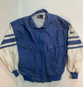 VINTAGE OG GATORADE Fin Zi Mens Large Blue White Promo Windbreaker Jacket Sports - Picture 1 of 9