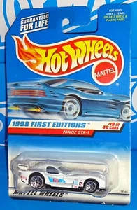 Hot Wheels 1998 First Editions #657 Panoz GTR-1 White w/ Blue Int China Base - Picture 1 of 3