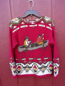 Chaus vintage rafting sweater red Women's size Medium Petite - Picture 1 of 3