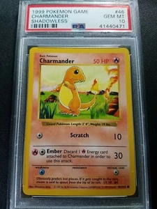 Pokemon PSA 10 Shadowless Base Set Charmander Common (46/102) GEM MINT - Picture 1 of 2