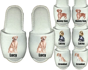 Personalised Dog Spa Slippers labrador retriever dachshund king charles - Picture 1 of 6