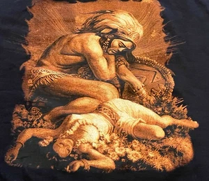 Aztec Warrior And Woman Black T Shirt - Picture 1 of 6