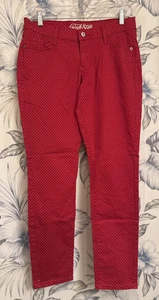 Old Navy "The Rockstar" Women's Red Polka Dot Stretch Pants Size 10 (30"x28.5") - Picture 1 of 5