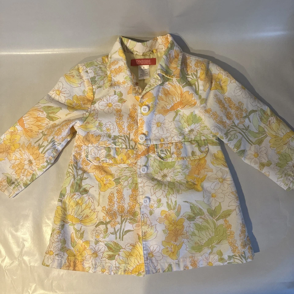 Blazer Gymboree Wildflower Fields Niño Pequeño Talla 3 Amarillo Floral Estilo Vintage Foto 1 de 4