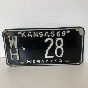 1969 Kansas License Plate 28 Wichita County WH Collector Man Cave Garage - Picture 1 of 3