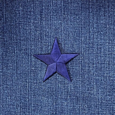 Navy Blue Star Applique Patch - Embroidered Iron On Badge 2.25" - Image 1 of 2