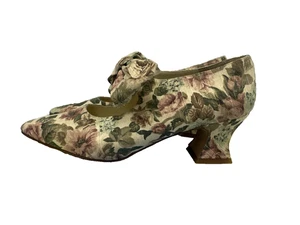 1960s Vintage Kenneth Cole Floral Flower Women’s 8.5 Heels Pumps Made In Spain - Picture 1 of 9
