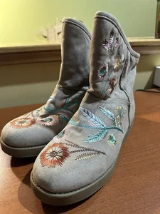 Stivali invernali Indigo Road ricamati floreali marrone multicolore donna 10M - Foto 1 di 9
