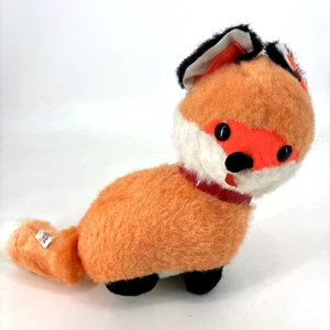 JUGUETE SUPERIOR VINTAGE Y NOVEDAD Peluche Naranja Zorro Cuello Rojo 12" Años 60 Años 70 - Imagen 1 de 16