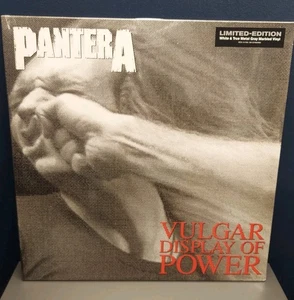 Pantera Vulgar Display Of Power White & True Metal Gray Marbled LP Vinyl Record - Imagen 1 de 4
