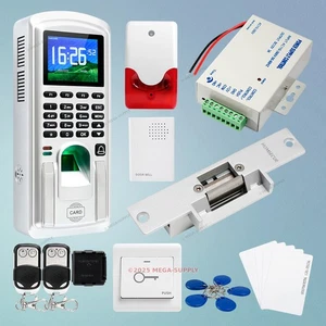 WIFI Fingerabdruck Zeiterfassung Und RFID Zugangssystem+ Strike Türöffner+ Chip - Bild 1 von 15