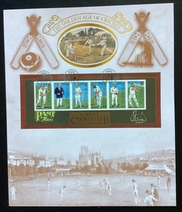 ALDERNEY 1997 Cricket Club FDC, Benham Silk Large Card (LC8) - Picture 1 of 2