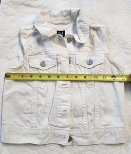 Gap White Denim Vest Sz Small Kids - Picture 1 of 3