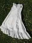 Dessous robe ancienne début XXè volant dentelle brodée main FR