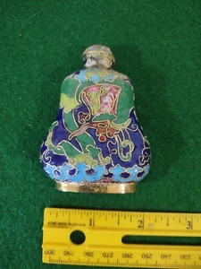Chinese Cloisonne Snuff/Scent Bottle, 3" Tall, #5409 - Picture 1 of 9