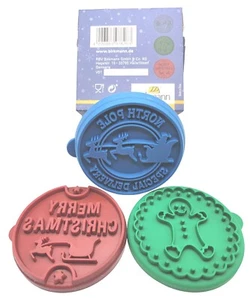 BIRKMANN German Wood Silicone CHRISTMAS COOKIE STAMP Merry  Sleigh Gingerbread - Picture 1 of 4
