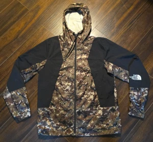 The NORTH FACE Mens Medium Windwall Jacket Camo Black Softshell Jacket - Picture 1 of 17