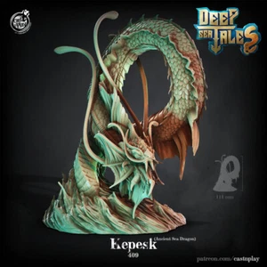 Kepesk Sea Dragon Serpent Miniature | D&D DnD |  - Picture 1 of 1