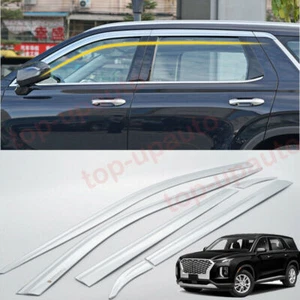 Chrome New Window Vent Visor Shade Sun Rain Guard For Hyundai Palisade 2020-2022 - Picture 1 of 9