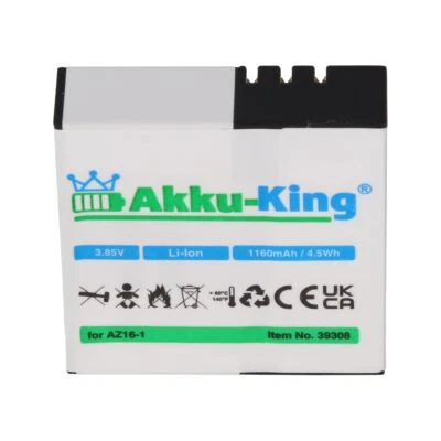 AKKU-KING Akku für Xiaomi AZ16-1 - Li-Ion 1160mAh - AZ16 Xiaoyi YI-4K Action Cam AZ16-2