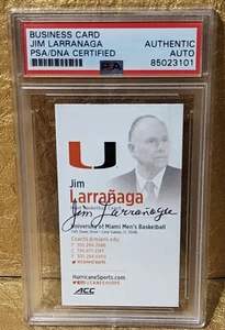 Jim Larranaga PSA Autograph Signed Business Card University Of Miami Basketball - Picture 1 of 2