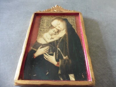 ANCIENNE ICONE en bois doree  MERE ET L'ENFANT - Photo 1/4