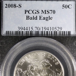 2008 S Bald Eagle Commemorative Half Dollar PCGS MS70!! BEAUTIFUL COIN!! - Picture 1 of 3