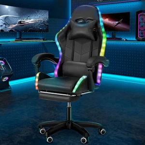 RGB Gaming Bluetooth Light with High Speaker Chair Chair f with LED Back - Picture 1 of 12