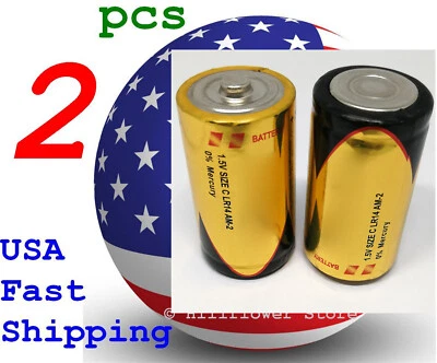 2 pcs Size C LR14 MN1400 EN93 TT 0%Hg Heavy Duty Bulk 1.5V Alkaline Battery - Image 1 of 4