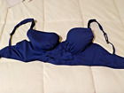 Mint TOMMY BAHAMA Underwire 36C Over Shoulder Back Tie Cropped Bra Top Navy Blue