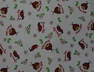 Lady Bugs White 60" Wide Flannel Fabric - Picture 1 of 3