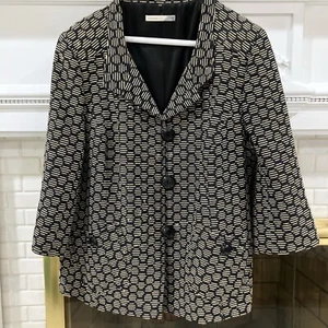 Classiques Entier XL Retro Look Swing Jacke schwarz und elfenbein Fronttaschen Schlaufen - Bild 1 von 15