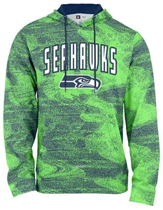Zubaz Men's Seattle Seahawks Static Hoodie, Navy Blue/Neon Green - Picture 1 of 4