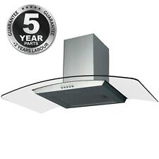 SIA CGH100SS 100cm Stainless Steel Curved Glass Cooker Hood Extractor Fan