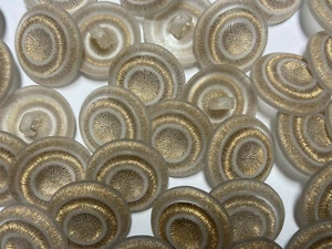 Frost Gold-Leaf Etched Rings Lightweight Decorative Button 15mm 18mm 21mm Shank - Picture 1 of 5