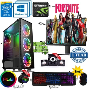 Fast Gaming PC Computer Bundle Quad Core i5 16GB 1TB Win10 2GB GT710