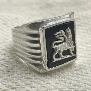 ANILLO RASTAFARI LEÓN DE JUDAH Etíope Hecho a Mano Haile Selassie Talla 9 - Imagen 1 de 4